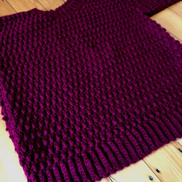 Vtg Hand Knit Bobble Pompom Popcorn Wool Sweater - Picture 16 of 16